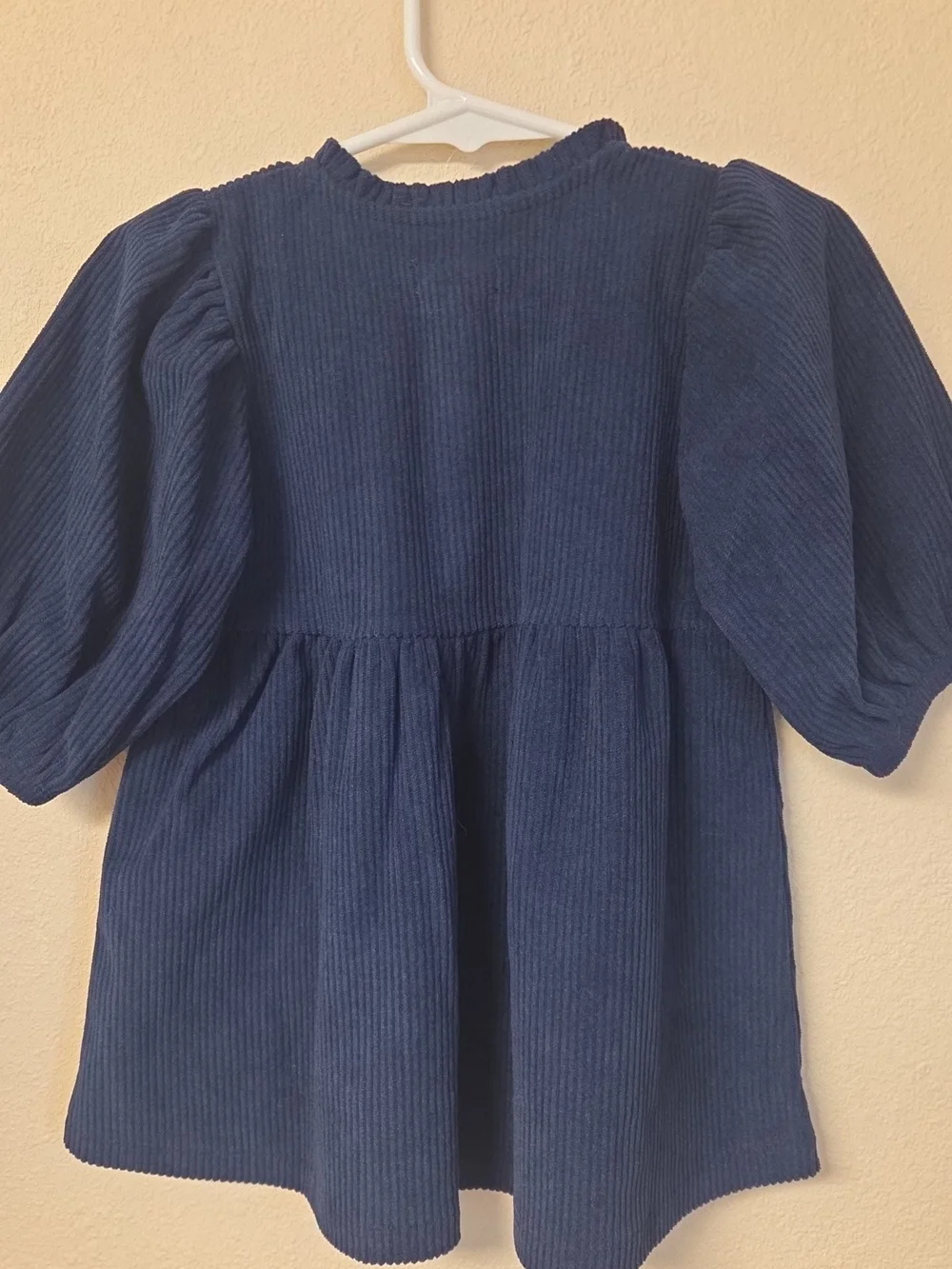 Mud Pie Navy Corduroy Dress with Wood Buttons